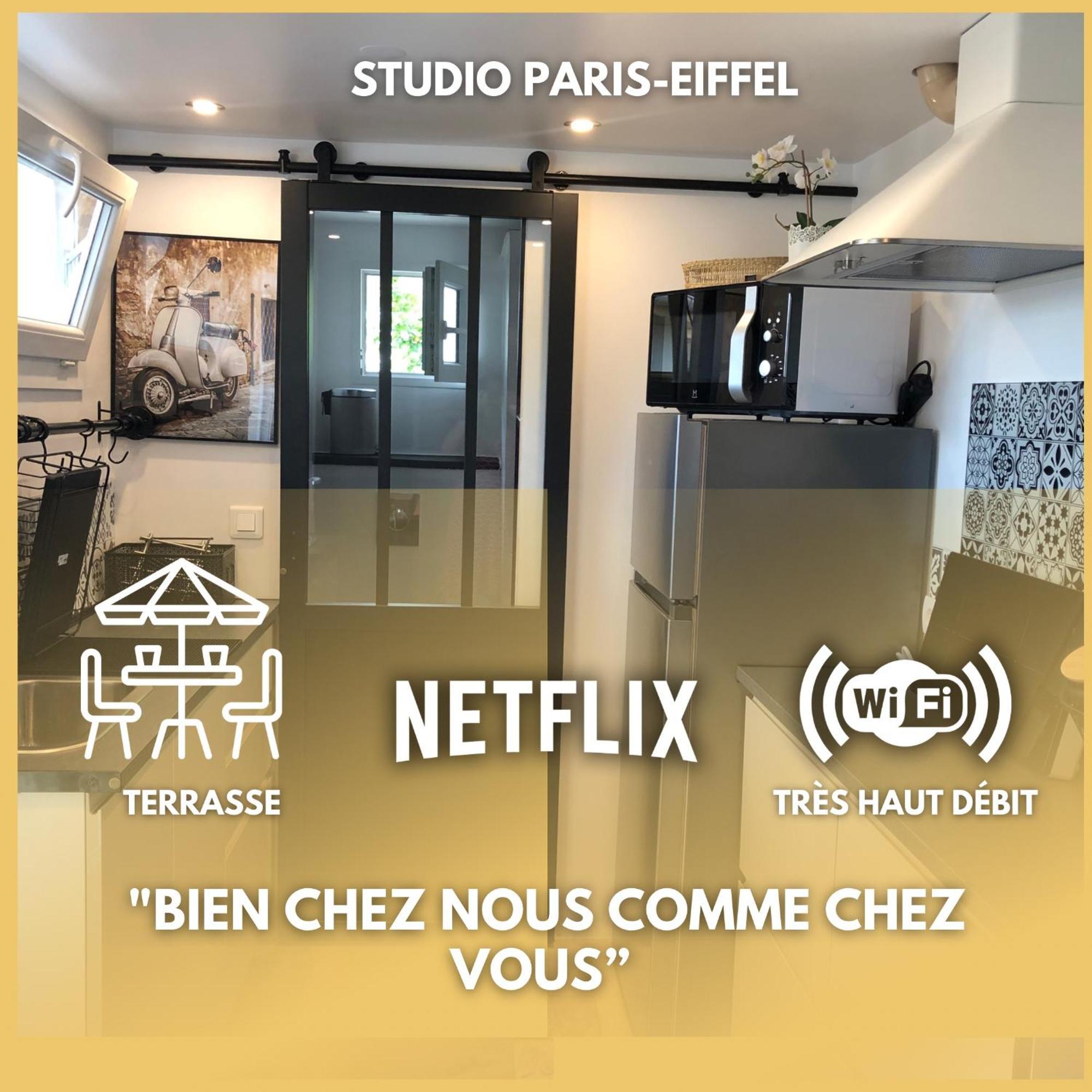 Paris-Eiffel, Bienvenue -Terrasse -Netflix Pantin Exterior foto